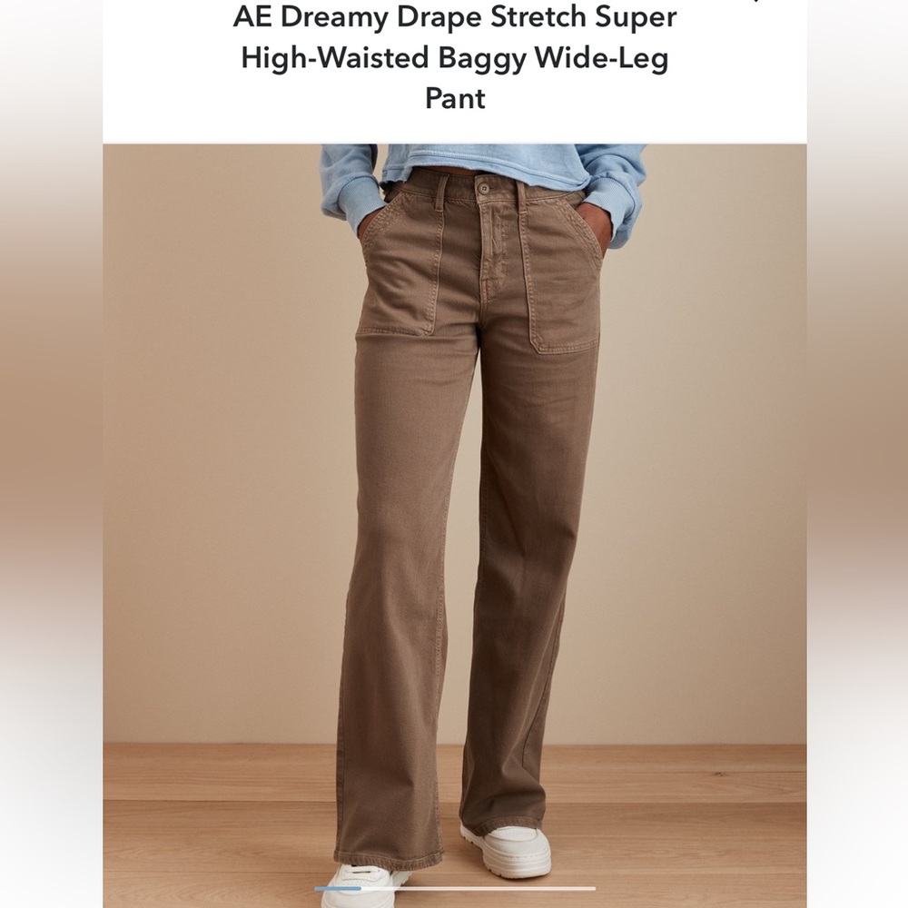 AE Dreamy Drape Stretch Super High-Waisted Baggy Wide-Leg
Pant